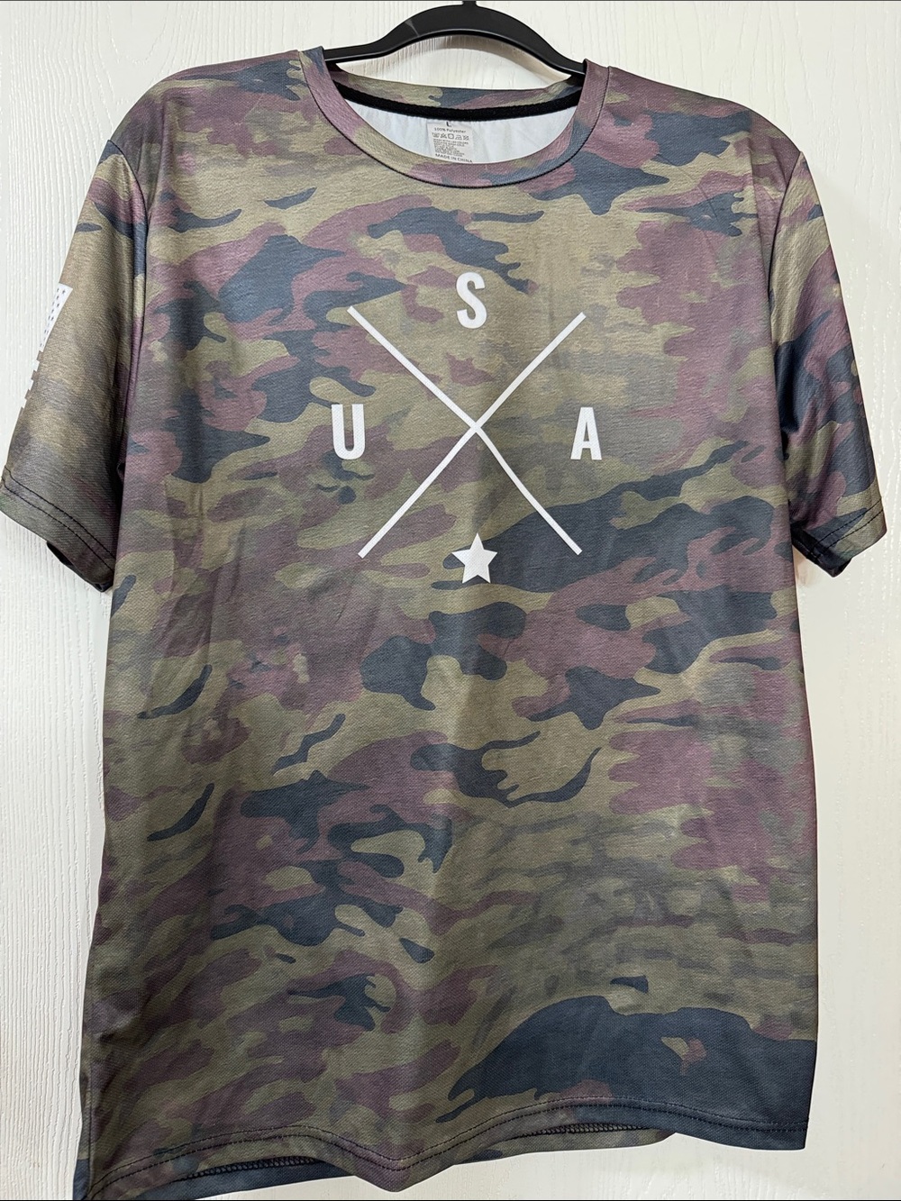USA Graphic Camo Short-Sleeve Shirt - Olive/Black